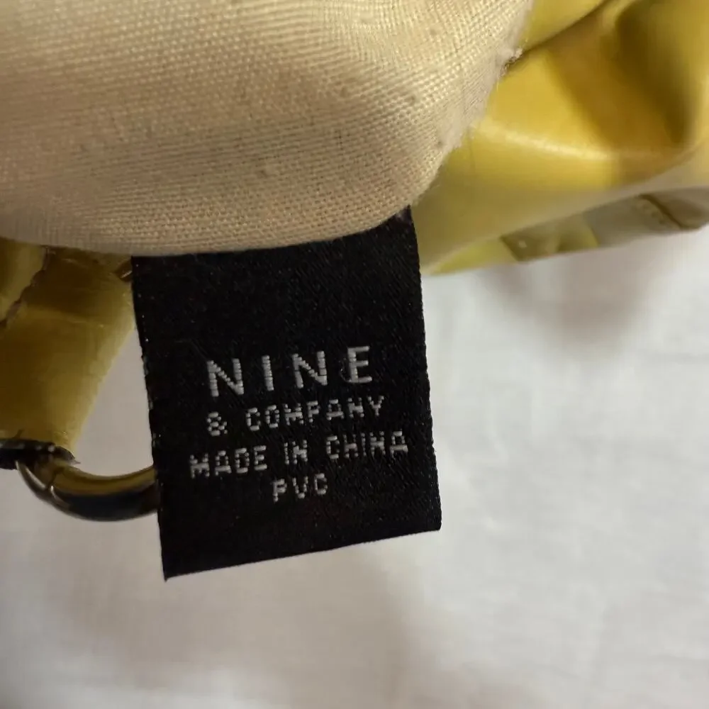 Nine & Co Yellow Handbag‎ Shoulder Bag Purse Faux Leather Retro Y2K Babydoll - Picture 12 of 12